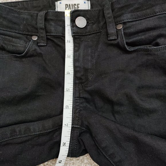 PAIGE Skyline Skinny Jeans in Black Ink Size 23 - Picture 12 of 14